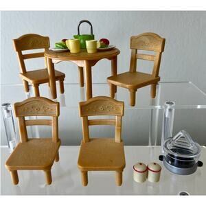 Dining Table Chairs Mixed Accessories Calico Critters Sylvanian Family Toy Lot